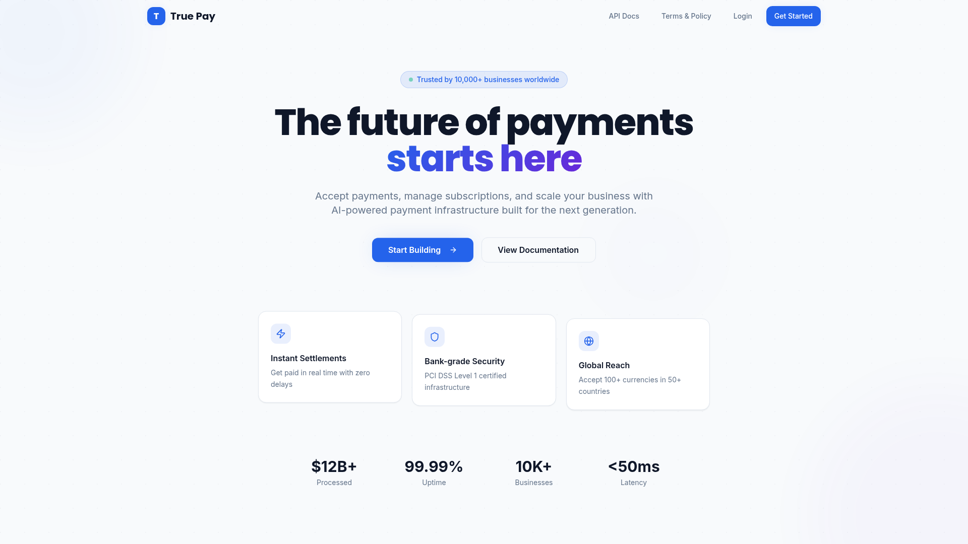 True Pay — live screenshot of truepay.panelotp.site